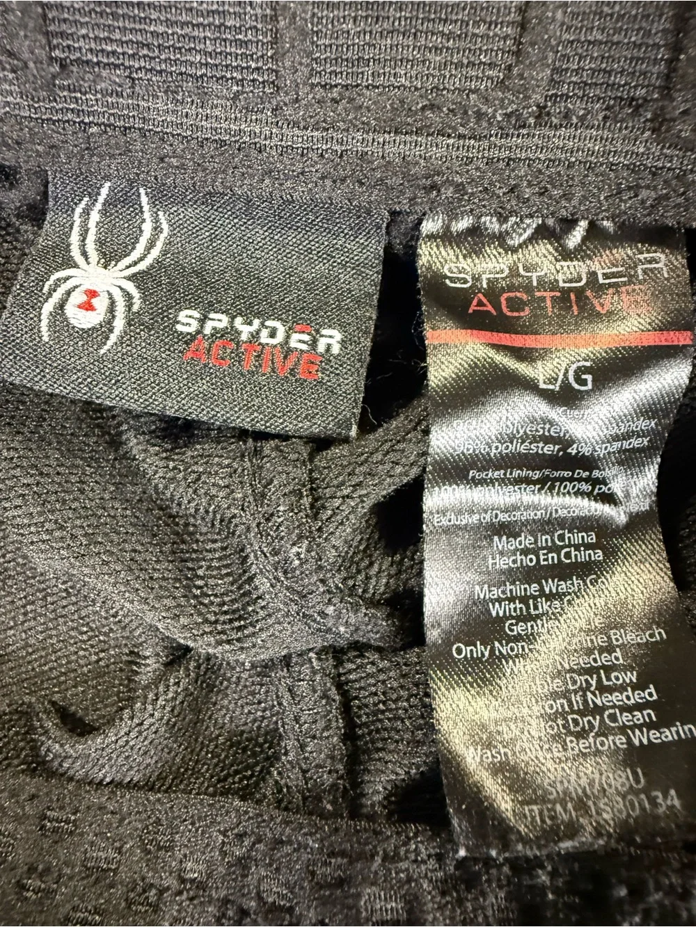 Spyder Black Athletic Jogger Pants with Drawstring